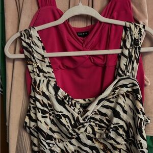 2 pack - Torrid Black and White Zebra Print & Pink Blouse